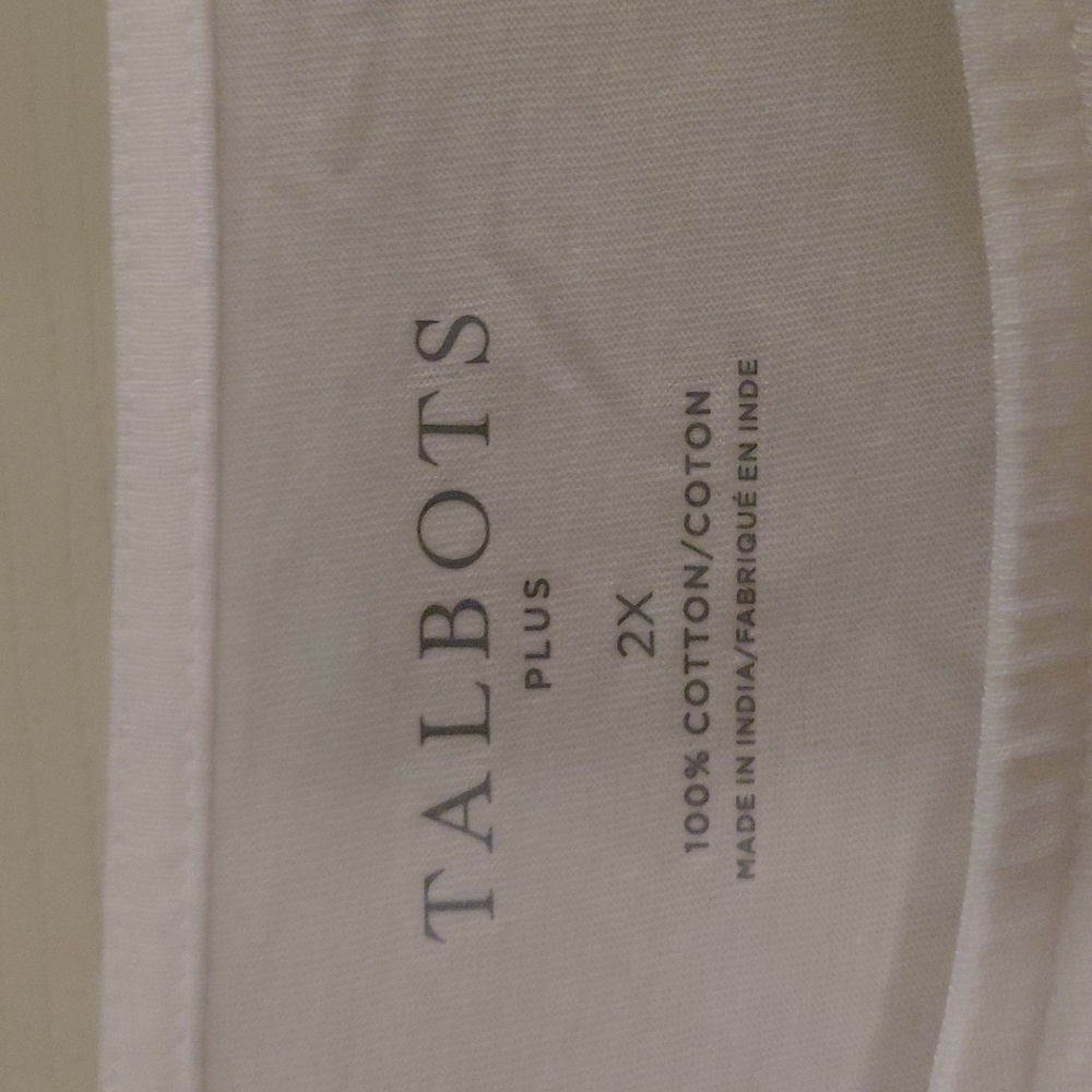 EUC Talbots Plus White Cotton Top, 2X, Clean, Great For Spring! - Picture 6 of 6